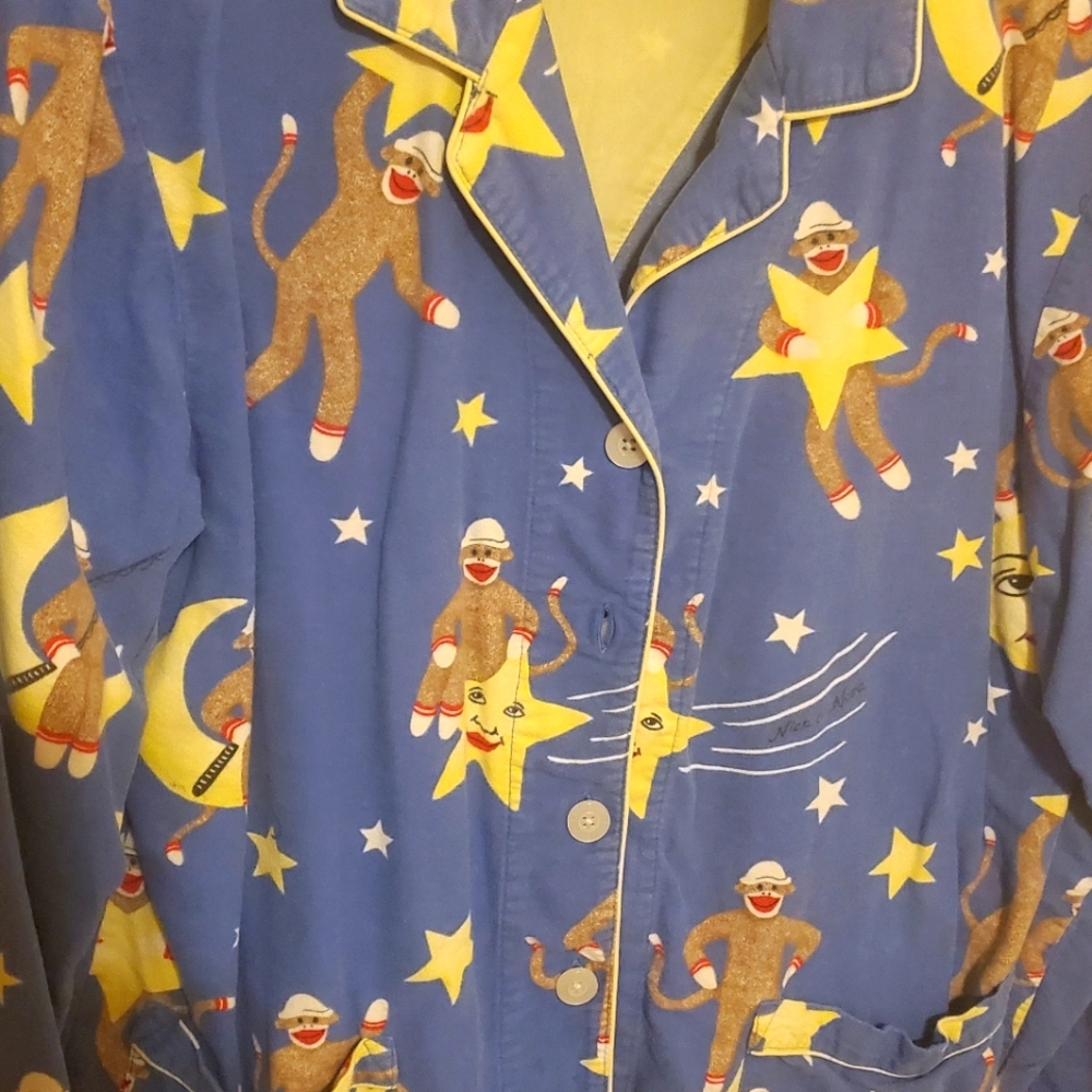 Nick & Nora Flannel Sock Monkey pajamas